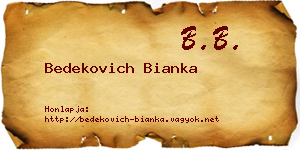 Bedekovich Bianka névjegykártya